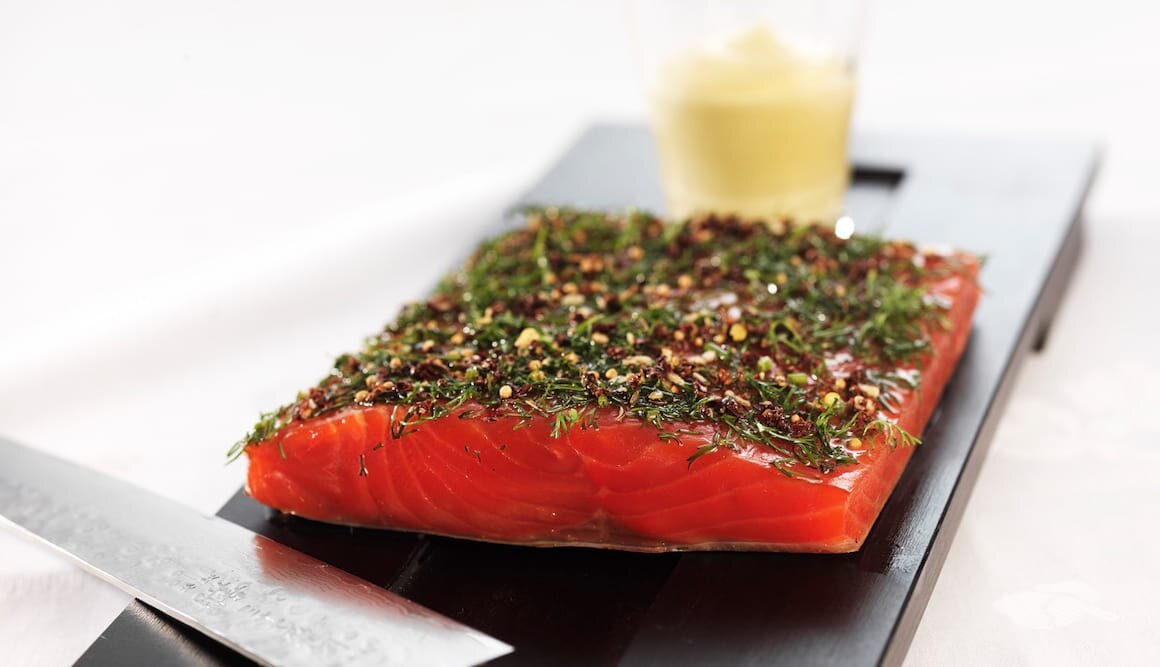 Cured Fjord Trout with Honey and Aquavit