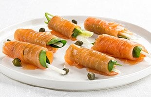 Rolls with Smoked Norwegian Salmon and Spinach
